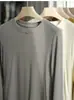 Camiseta de base com fivela decorativa requintada Camiseta T~200g espessa e quente de manga comprida gola redonda camiseta de base feminina outono e inverno novo H091809