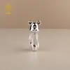 Tubo de Brilho Labial Assimétrico com Tampa de Urso Galvanizada 3,5ml Padrão Ondulado Frasco Semitransparente Embalagem de Material para Sub-frasco de Essência Labial