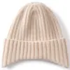 Gorro infantil de rayas con orejeras, nuevo estilo otoño/invierno, tejido 100% cachemira pura, color liso, cálido, unisex