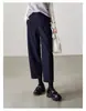 Calidad Original 2025 Invierno Nueva Moda Versátil Grueso Cálido Desplazamiento Sarga Casual Lana Pantalones Harem para Mujer