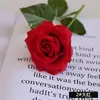 Rosas Humectantes Simuladas Decoración del Hogar Accesorios de Boda Flores Falsas Flor Simulada Rama Única Tacto Humectante Rosas de Seda