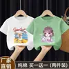 Camiseta de Verano para Niñas 2025 Nuevo Estilo Estilo Infantil Estilo Coreano Camiseta de Verano de Manga Corta para Niñas Algodón Puro t Top Holgado