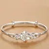 Kaiwei Reunião Romântica Feliz Flor Bauhinia Pulseira Joias Flor Desabrochando Flor de Seis Pétalas Flor de Três Vidas Pulseira de Puxar e Empurrar