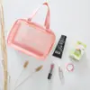 Bolsa de Aseo de PVC de Gran Capacidad, Bolso de Viaje, de Mano, Translúcido Esmerilado, Impermeable, Bolsa de Almacenamiento de Artículos de Aseo, Bolsa de Cosméticos para Mujeres