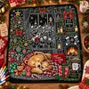 Manta de Graffiti Navideña de Venta Caliente Transfronteriza Manta con Pintura de Papá Noel Manta de Doble Capa Engrosada de Franela y Forro Polar DIY