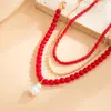 Tobillera Europea y Americana Transfronteriza de Cuentas de Semilla de Colores Degradados Apilables, Cadena Fina Estilo Ins Barroco de Perlas de Nicho Joyería para el Pie