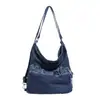 Bolsa Jeans Feminina 2026 Nova Verão Casual Versátil Bolsa de Ombro Único Mochila de Grande Capacidade Bolsa para Ir à Escola