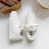 Zapatos Blancos Peludos Bai Kuang con Zapatillas Cálidas de Algodón Zapatos de Mujer Nicho de Suela Gruesa de Tacón Alto B-9392Mx