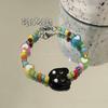 Pulseira de Pérolas da Moda Ins Design de Nicho Senso Celebridade da Internet Versátil Pedra Olho de Gato Cor Pulseira de Miçangas Joias Atacado