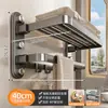 Estante para Toallas Estante de Baño Barra para Toallas de Baño Montaje en Pared para Inodoro Estante para Toallas de Baño Estante con Almacenamiento Integrado pegatina sin rastro