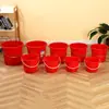 Cubo de Plástico Portátil al por Mayor Cubo de Plástico Rojo Cubo de Plástico para Estudiantes de Limpieza Cubo para Almacenamiento de Agua en el Hogar para Lavado de Autos