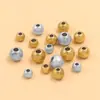 2 Cores 4 Tamanhos DIY Acessórios para Joias de Aço Inoxidável Contas Redondas com Glitter Contas Espaçadoras Acessórios para Colar Pulseira