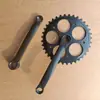 Pedivela Dividido para Bicicleta Espessado Coroas Esquerda e Direita Engrenagens Pedivelas 32-36T Movimento Central Peças Universais Conjunto Completo Pedivelas de 165mm