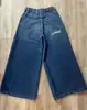 Jeans Rectos Bordados con Letras Hip-hop Estilo Americano Y2K Moda Masculina Casual Versátil Jeans Lavados