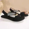 Sandálias Plataforma Metálicas Redondas com Fivela Color Block de Comércio Exterior Transfronteiriço 2026 Verão Novo Elásticas com Duas Tiras e Tira no Tornozelo Femininas