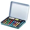 Set de caja de hierro de pigmento de acuarela sólida transfronterizo de 36 colores, pigmento sólido concentrado soluble en agua para viñeteado, 48 colores venta al por mayor de fábrica