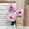 Buquê Artificial de Rosas Felizes com 3 Cabeças Flor de Seda Artificial Flor de Plástico Decoração de Sala de Estar de Luxo Arte Floral de Casamento Produto Acabado