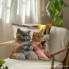 Capa de Almofada de Gato Mais Vendida da Temu, Capa de Almofada Decorativa para Casa com Animal Fofo e Divertido, Feita Sob Medida e Disponível para Dropshipping