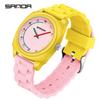 Reloj Infantil Sanda Impermeable Simple de Cuarzo Combinación de Colores Dopamina Reloj Infantil para Exámenes de Estudiantes de Secundaria y Preparatoria
