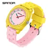 Reloj Sanda para Niños Color Dopamina Bloqueo de Color Simple Movimiento Japonés Reloj de Cuarzo Resistente al Agua Amigable para Exámenes Reloj para Estudiante