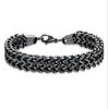 Wei Wan Explosiones Europeas y Americanas Acero de Titanio Doble Fila Fila Sencilla Pulsera Malla Positiva y Reversa Acero Inoxidable Pulsera Estilo Hip Hop