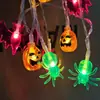 Nueva cadena de luces de colores transfronteriza decoración de Halloween Araña murciélago fantasma calabaza festival de fantasmas luces decorativas cadena de luces colgantes