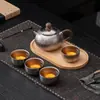 Juego de té portátil de titanio puro para viajar, que incluye una tetera y cuatro tazas, adecuado para acampar al aire libre, con una tetera de gran capacidad, perfecto como regalo de empresa