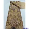 Vestido Estilo Francês Bordado 3D com Flores e Pedrarias Vestido de Casamento Renda Tecido de Veludo Lantejoulas de Noiva Tecido de Renda
