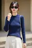 Camiseta de manga larga de algodón puro transfronteriza para mujer, primavera y otoño, versátil de corte ajustado, top simple y elegante para mujer, fabricante mayorista