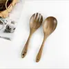 Colher de Sopa com Cabo Longo de Teca Escorredor de Madeira Espátula Especial Antiaderente Espátula de Madeira de Acácia Utensílios de Cozinha