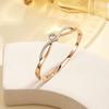 Pulseira de aço titânio com abertura em diamante e borda cruzada, pulseira feminina banhada a ouro 18k, pulseira de aço inoxidável que não desbota, atacado.