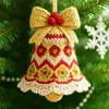 Decoração de Sino de Crochê para Árvore de Natal Pendant de Árvore de Natal Pingente Acrílico Plano 2D Presente de Natal