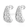 Moda europea y americana transfronteriza pendientes con patrón de diamantes calados forma de gota de agua pendientes de moda para mujer cobre dorado plateado de alta gama lujo ligero