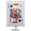 Cartas de Póker de Dólar Nuevo Transfronterizo Forma Roja y Negra Globos de Papel de Aluminio Decoración de Fiesta de Ambiente Accesorios para Fotos