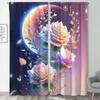2 Piezas nueva venta directa de fábrica transfronteriza serie flor de mes cortina decoración del hogar impresión digital 3D