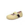 Novos sapatos Mary Jane femininos estilo outono, perfeitos com saia, lindo design trançado, sola grossa, aumento interno de altura, corte baixo, tecido bege
