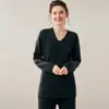 Suéter de Caxemira Novo Outono e Inverno Feminino Gola V Solto Estilo Preguiçoso Tricô Comprimento Médio Suéter Pulôver Saia com Camada Base