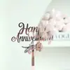 Decoración de Pastel Acrílica Estilo Ins Transfronterizo Feliz Cumpleaños con Flor de Rosa Topper para Pastel de Aniversario
