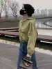 Primavera 2026 Nueva Chaqueta Súper Elegante para Mujer Corta y Versátil Cortavientos Fina con Capucha y Cordón Impermeable