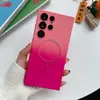Para Samsung S24 capa de celular magnética de duas cores com gradiente líquido capa protetora anti-queda S23 capa protetora de película para lente 22