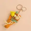 Chaveiro de Crochê Estilo Coreano Novo Florido de 26 Anos Pingente de Sino Duplo Flor de Campainha Cor Degradê Lírio do Vale Charme de Bolsa