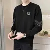 Chaqueta holgada, camisa básica versátil, de manga larga, cálida, sudadera gruesa para otoño e invierno, jersey casual de cuello redondo para hombre