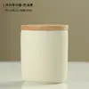 Bote de cerámica color crema para té, tarro de almacenamiento de té portátil hecho a medida, bote de té sellado