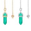 AliExpress alta venda pedra de energia colorida coluna hexagonal de ponta dupla pêndulo espiritual meditação joia de cristal natural atacado