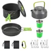 Conjunto de Panelas Outdoor DS-308 Conjunto de Panelas Plus Bolsa para Utensílios de Mesa Copo de Aço Inoxidável Conjunto de Copos com Mosquetão para Escalada Combinação Traje Portátil