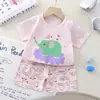 Novo Conjunto de Manga Curta Infantil Meninos Algodão Puro Shorts de Verão Comércio Exterior Meninas Camiseta Roupas Vestuário Infantil Conjunto de Duas Peças
