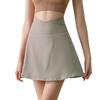 Falda deportiva de nailon de cintura alta con bolsillo antideslizante para mujer, ideal para correr, yoga, fitness y tenis, para verano