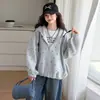Sudadera Chaqueta de Principios de Otoño para Niñas 2026 Nueva Moda Casual con Capucha Cardigan para Niñas de Secundaria Top Versátil