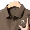 Camisa Polo de Manga Larga con Cuello de Solapa para Hombre de Primavera y Otoño Camiseta Casual Sencilla para Hombre con Estampado de Letras para Hombre