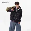 Sudadera con capucha estilo americano de calle con estampado de estrellas, unisex, colección de otoño, diseño de peso pesado, cárdigan con cremallera, corte holgado, prenda de abrigo de nicho